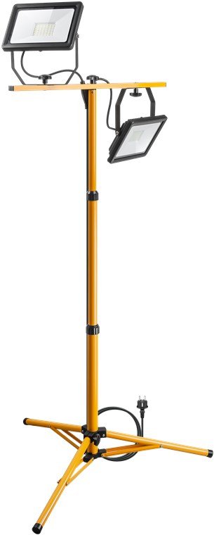Luz De Trabajo Led Con Trípode Telescópico, 2x 50w 8500lm Y Luz Blanca Fría (6500 K), Interior Y Exterior Ip65