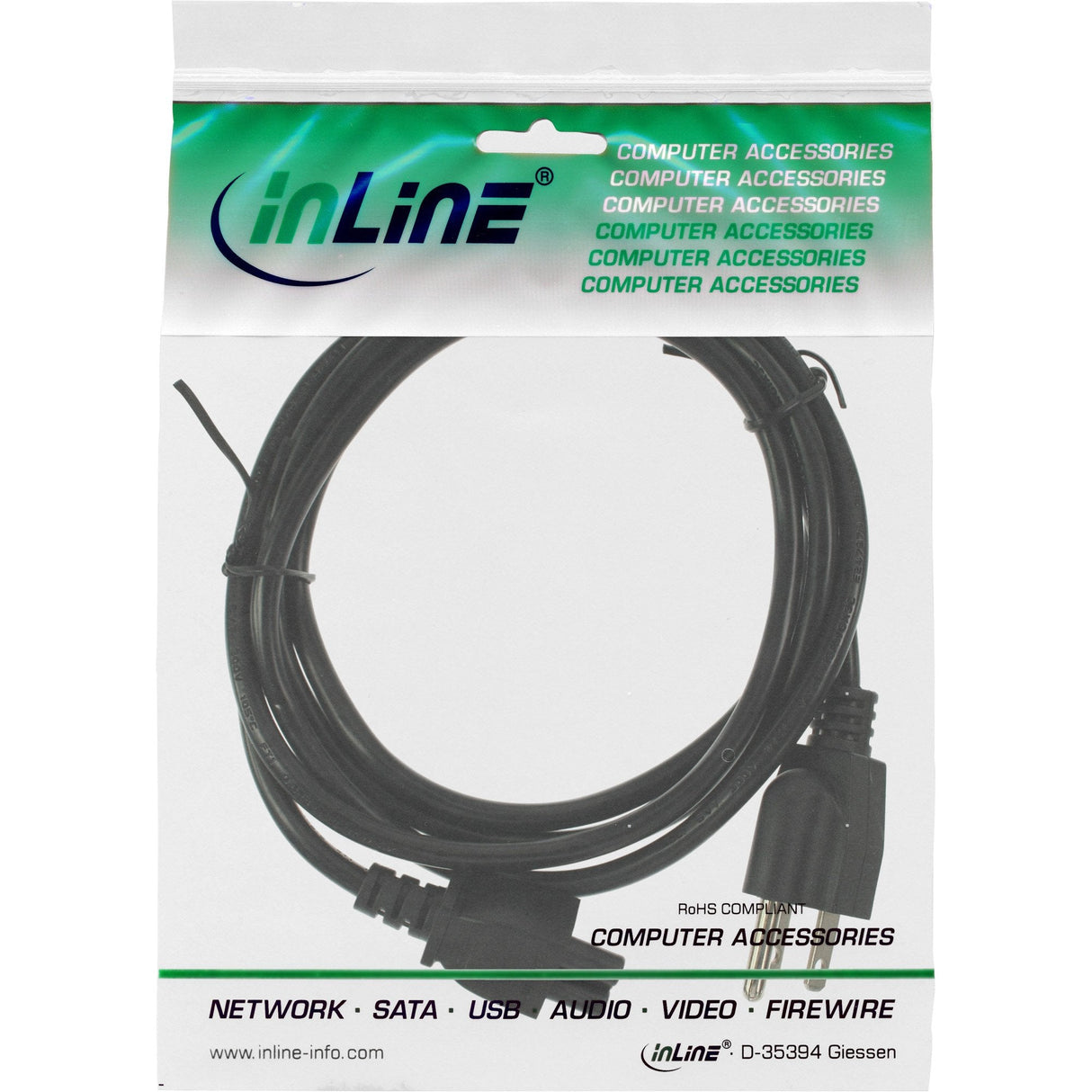 Cable De Alimentación Inline Ee. Uu./Canadá Para Portátil Negro 3x18awg 2m