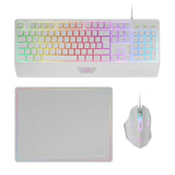 Mars Gaming Mcp124 Combo Gaming 3en1 - Teclado H-Mech Rgb - Raton Optico Huano - Alfombrilla Nanotextil Rainbow -