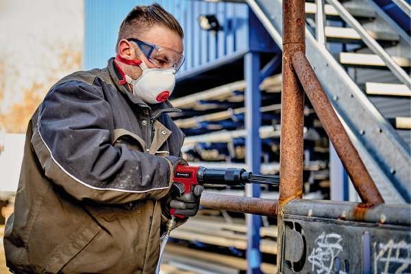 Martillo Cincel Neumático Einhell Tc-Pc 45 Set (Rojo/Negro, Con Juego De Cinceles De 4 Piezas, Removedor De Óxido De Aguja, Estuche)