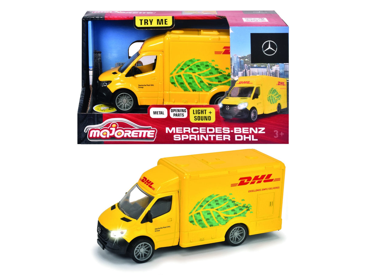 Majorette Mercedes-Benz Sprinter Dhl, Amarillo, Con Luces Y Sonido 213742000