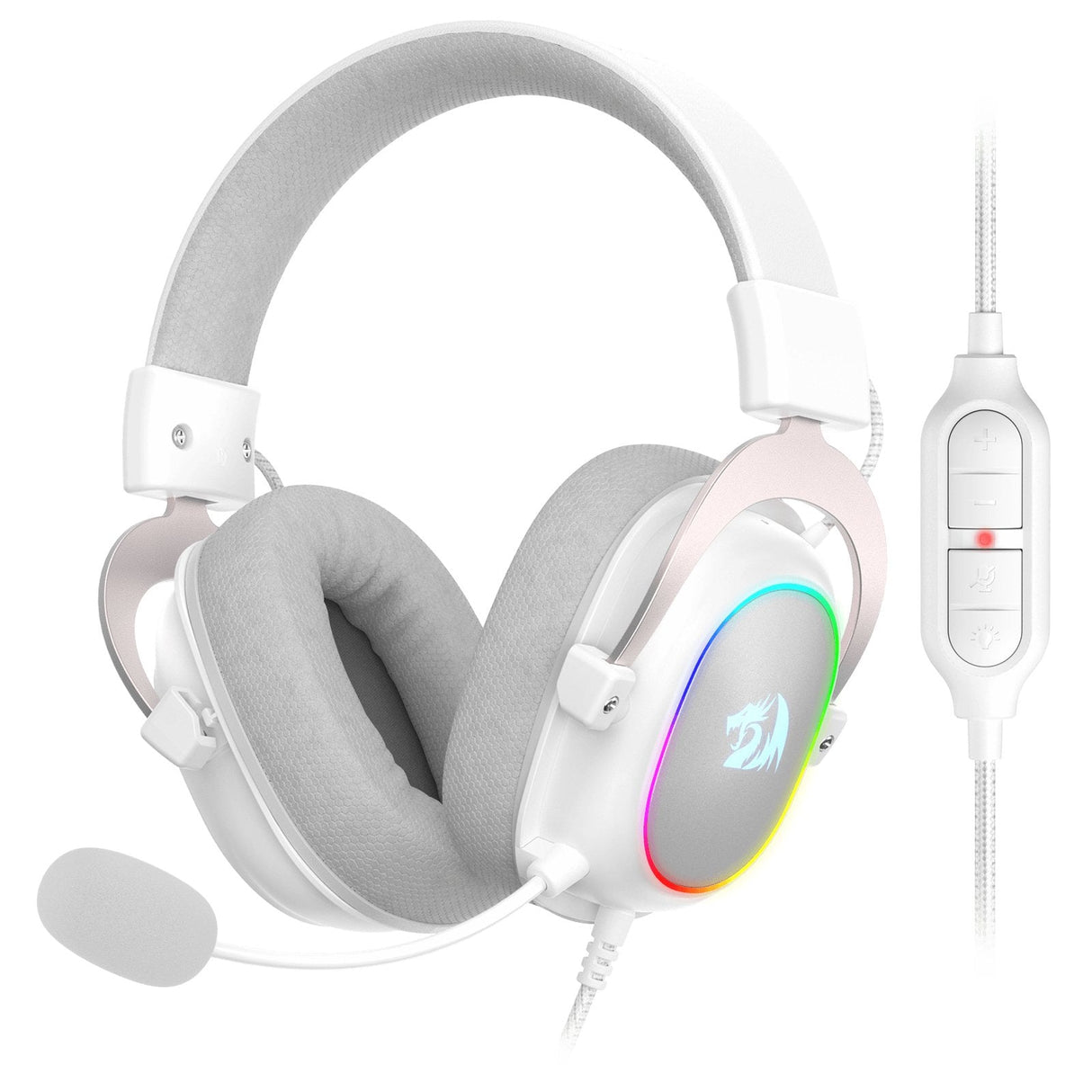 Redragon Zeus X Auricular Gaming Rgb Virtual 7.1 Usb Micrófono Blanco