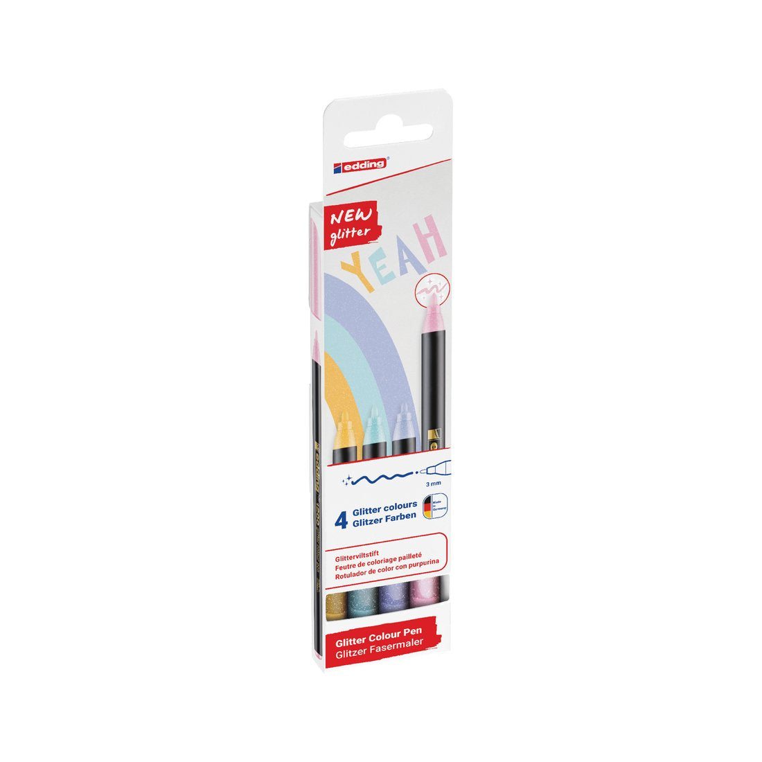 Edding Rotulador 1200 Glitter Colour Pen Estuche 4 Ud C/Pastel