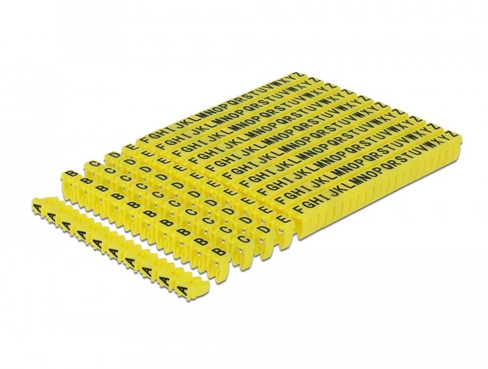 Delock 18303 Clips Marcadores De Cables A-Z Amarillos, 260 Unidades