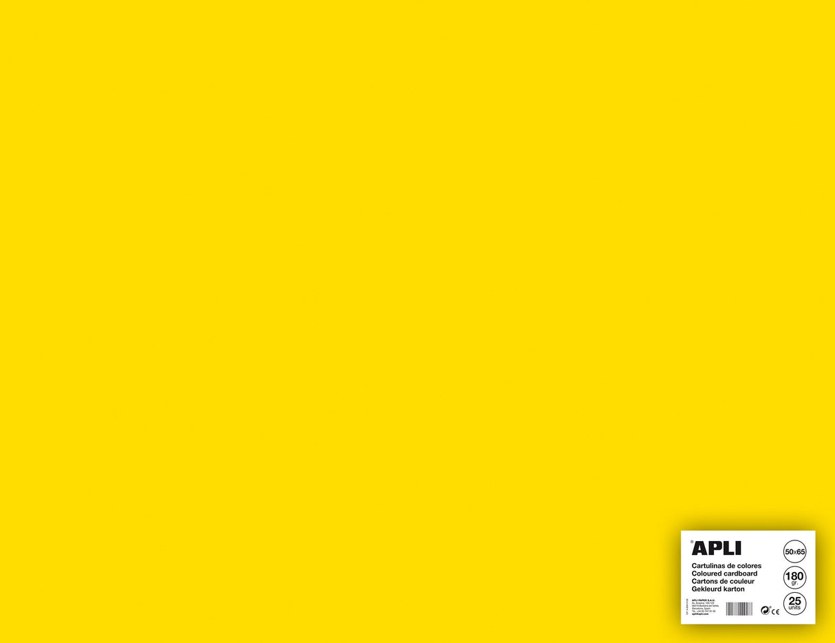 Apli Cartulina 50x65cm 170gr Pack De 25h Amarillo