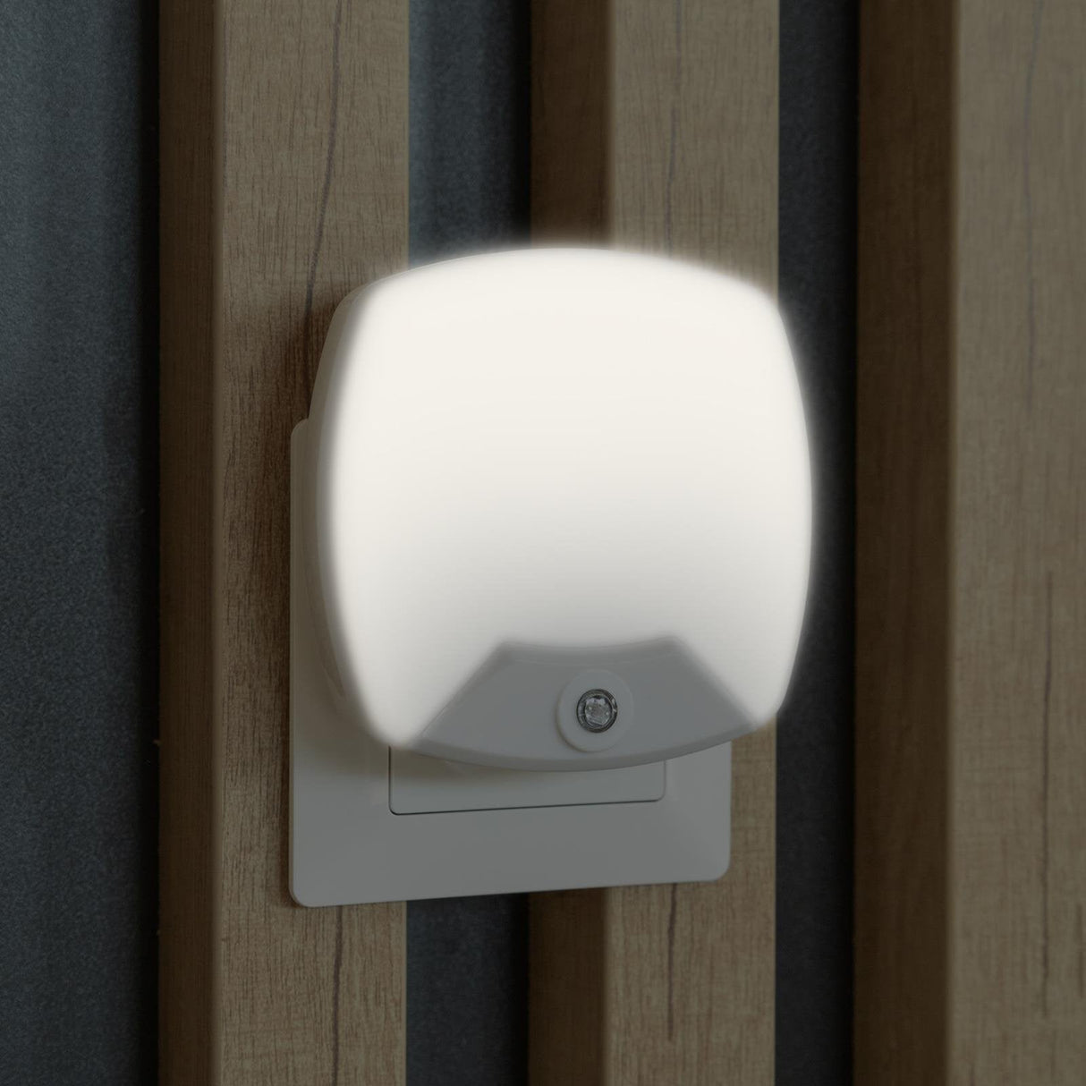 Entac Nachtlicht 0.5w Quadrat. Cw Blanco Dämmerungssensor