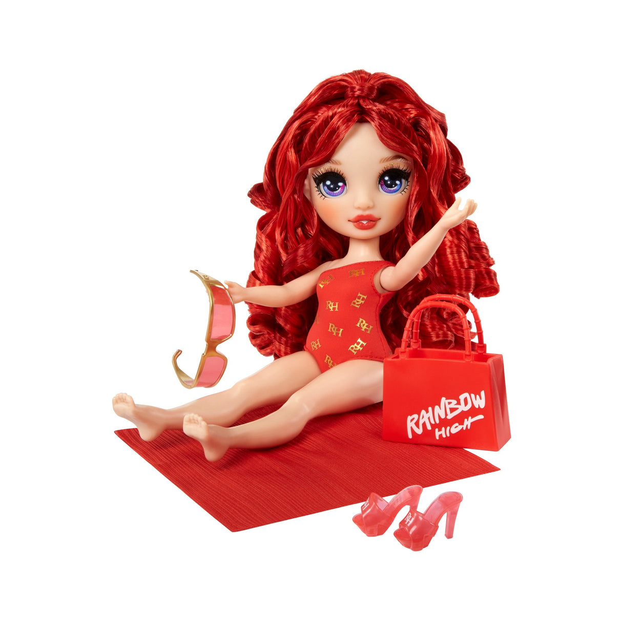 Muñeca  Mga Entertainment Rainbow High Swim & Style - Ruby Rojo, 507277-Euc