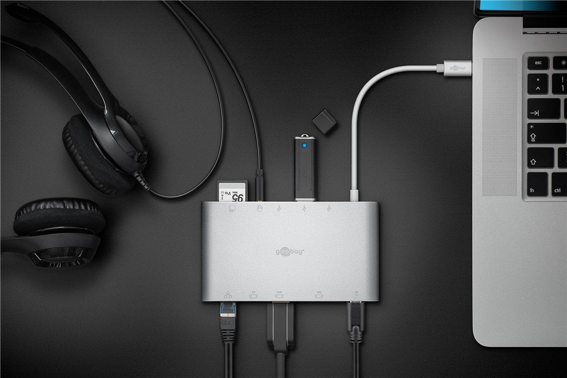 EAN 4040849621130 - Goobay 62113 base para portátil y replicador de puertos Alámbrico USB 3.2 Gen 1 (3.1 Gen 1) Type-C Plata imagen 8