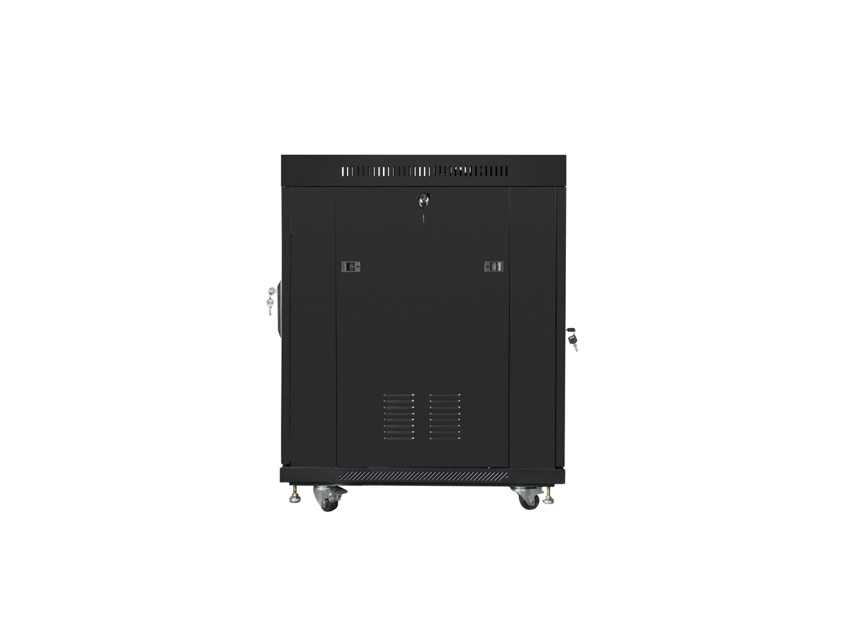 Armario Rack 19" Autónomo 15u/800x1000 Lcd Con Puerta Cristal Negro Lanberg (Flat Pack)