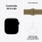 Apple Watch Series 12 (2026) Gps 42mm Caja De Aluminio Bronce Oscuro Correa Deportiva Verde Oliva Talla M L Siri Ai