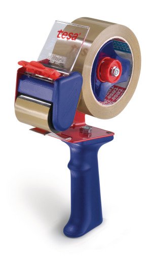 Dispensador Manual De Cinta De Embalaje Tesa Economy, Hasta 66m X 50mm, Rojo/Azul