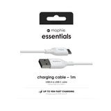 Zagg Mophie Essentials White Cable Usb-A (M) A Usb-C (M) 1m