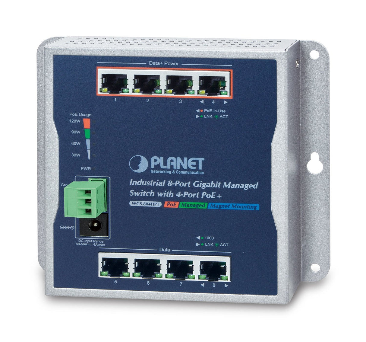 Planet Wgs-804hpt Switch Gestionado Gigabit Ethernet (10/100/1000) Negro Energía Sobre Ethernet (Poe)