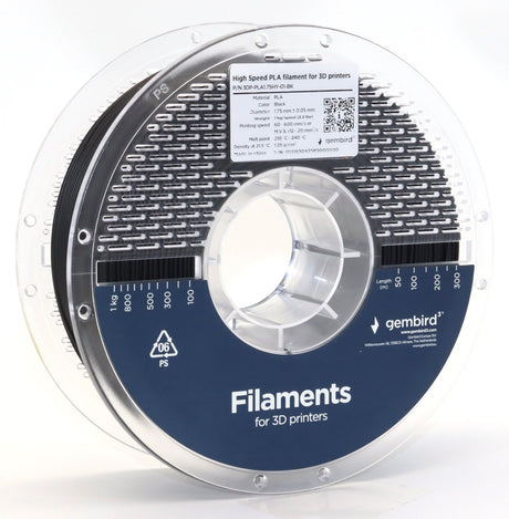 EAN 8716309131650 - Gembird 3DP-PLA1.75HY-01-BK material de impresión 3d Ácido poliláctico (PLA) Negro 1 kg imagen 2