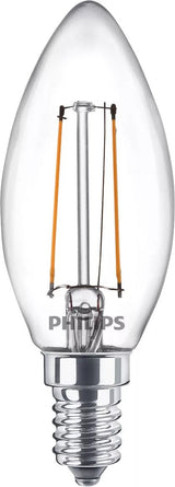 Philips Bombilla Con Led-Filament - Form: B35 - Transparente Finish - E14 - 2 W (Equivalente 25 W)