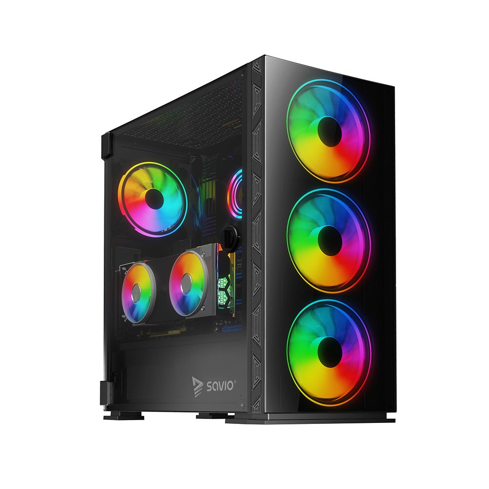 Caja Pc Savio Prime X1 Argb Glass Black