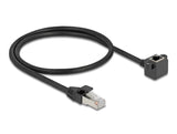 Netzwerk Verlängerungscable Rj45 Stecker Zu Rj45 Buchse 90° Gewinkelt Cat.6 F Utp 0,5 M Schwarz