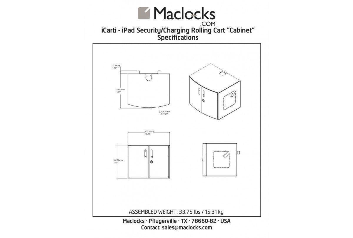 EAN 0819472020283 - Compulocks CartiPad Solo Armario de gestión y carga para dispositivos portátiles Blanco imagen 6