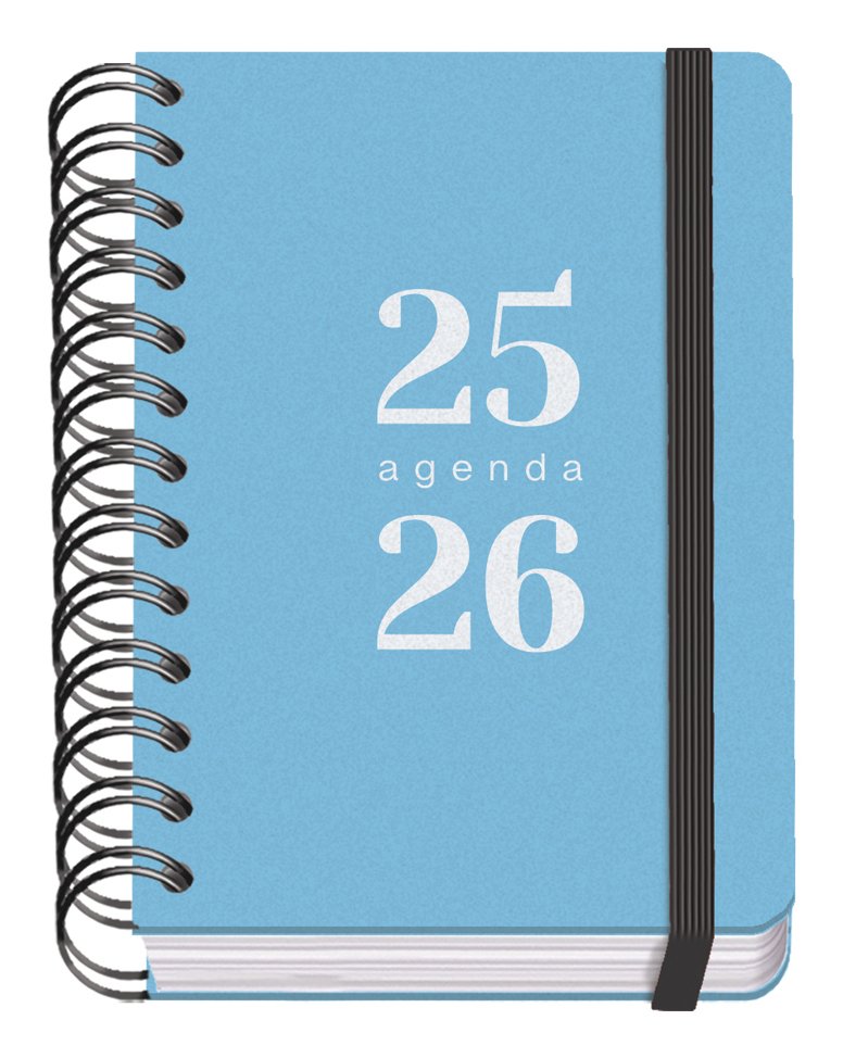 Dohe Grammar Agenda Escolar Espiral A6 - Dia Pagina - Papel 80g/M2 - Cubierta De Polipropileno - Cierre De Goma