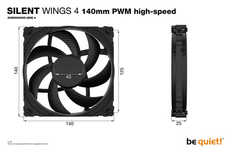 EAN 4260052188897 - be quiet! SILENT WINGS 4 | 140mm PWM high-speed Carcasa del ordenador Ventilador 14 cm Negro 1 pieza(s) imagen 5