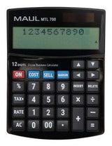 Maul Tischrechner Mtl 700, 12 Mellen, 2 Zeilen, Negro