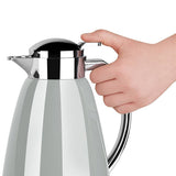 Emsa Campo Isolierkanne, 1 Liter (Gris Claro/Edelstahl, Quick Tip Verschluss) F4130100