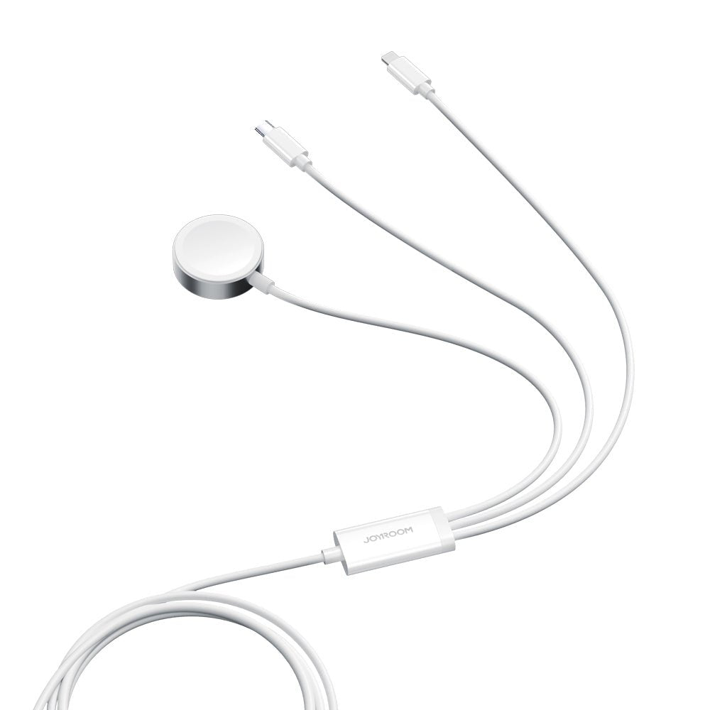 Joyroom Cable 3-In-1 C+Lightning+Wireless, 3.5a, 1,2m, White (S-Iw008)