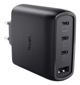 Cargador De Pared Gan Trust Maxo 65w 26067 3xusb Tipo-C 1xusb Incluye Cable Usb Tipo-C 65w