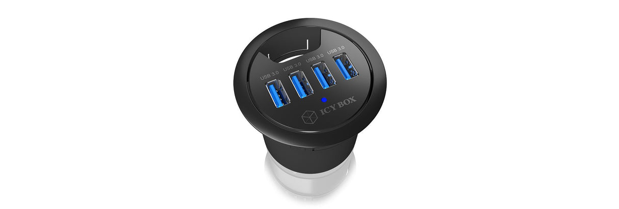Icy Box Usb3.0 Hub 4 Puertos Ib-Hub1403, Usb3.0, Negro