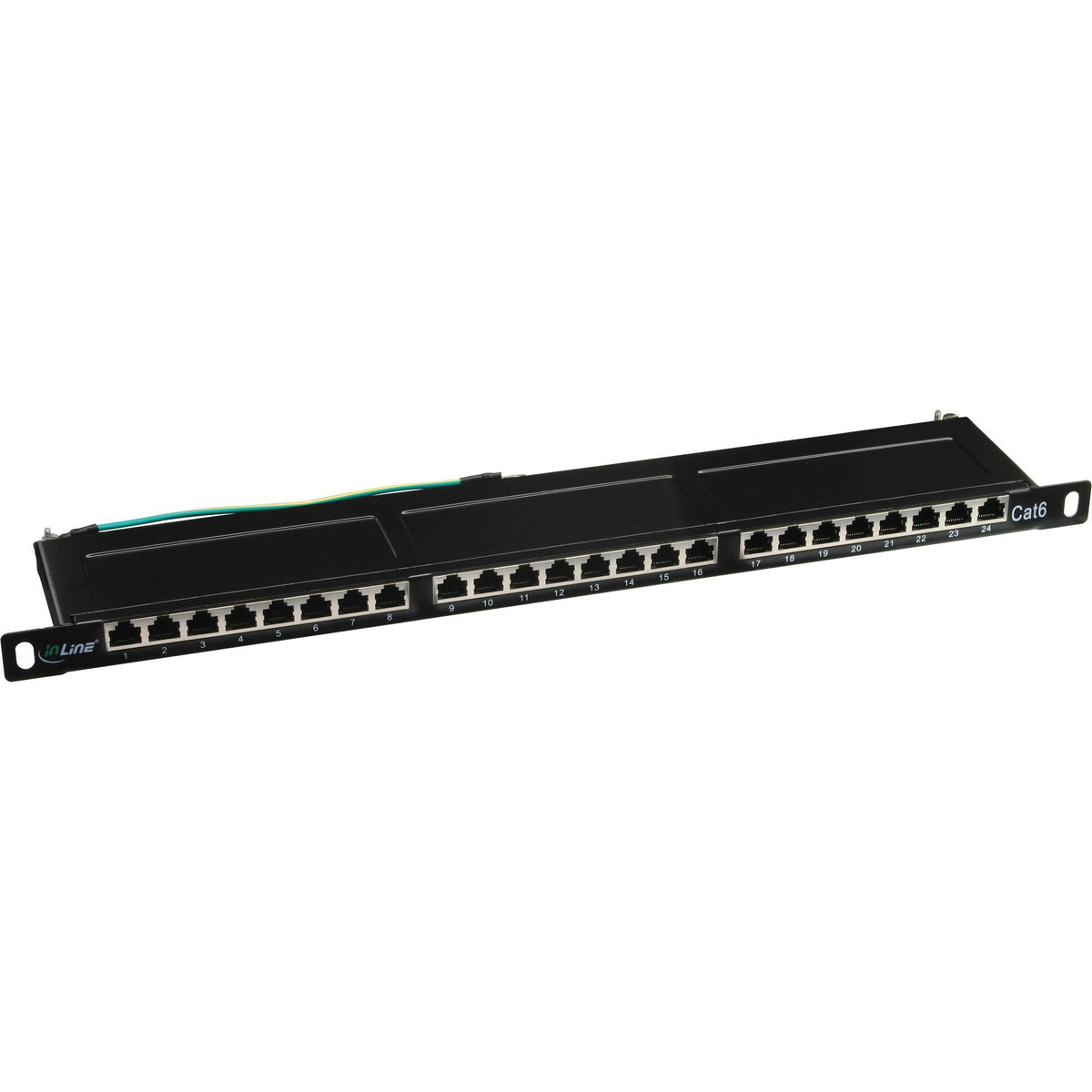 Patch Panel Inline Cat.6 24 Puertos 19" 0.5u Negro Ral9005