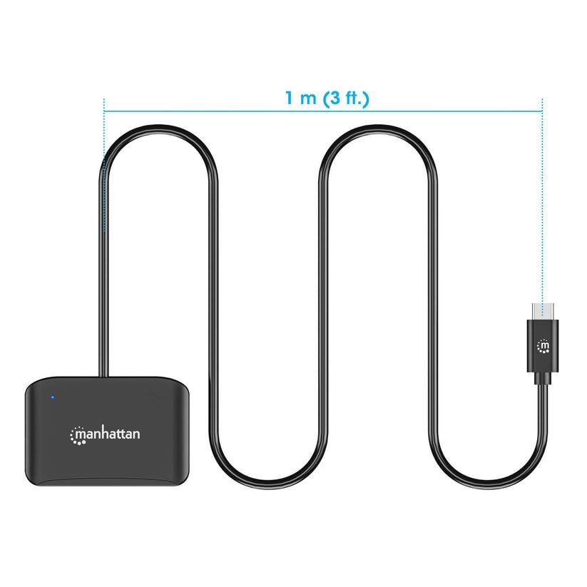 Manhattan Usb 2.0 Tipo-C Lector De Tarjetas Smartcard- Microsdxc
