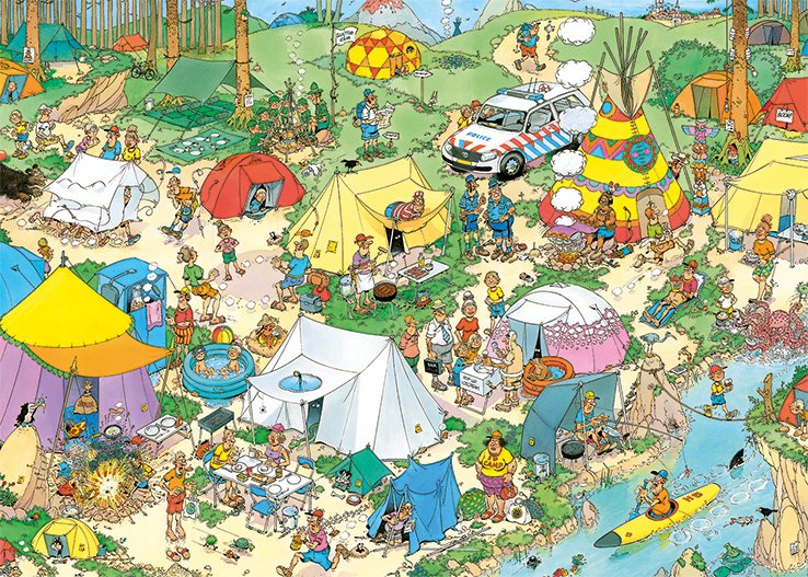 Jan Van Haasteren Camping In The Forest 2000 Pcs Puzzle Rompecabezas 2000 Pieza(S) Cómics