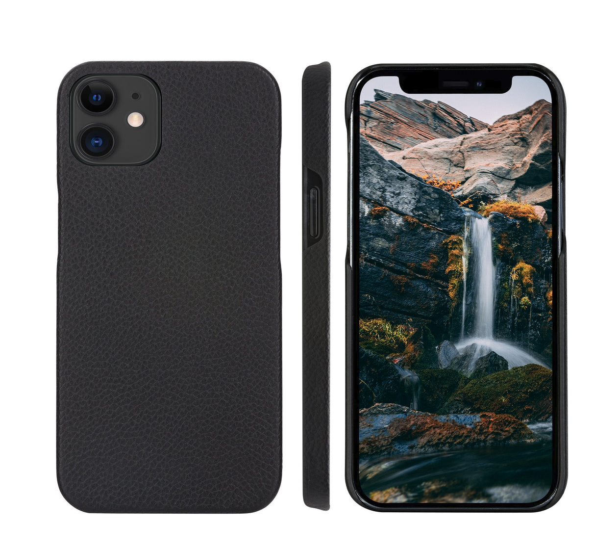 Dbramante1928 New York Funda Con Tapa Para Teléfono Móvil 2 En 1 Cuero Pebble De Grano Completo Negro Noche Para Apple Iphone 11 Xr