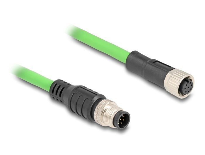 Delock 80404 Cable M12 Codificado A 8 Pin Macho A Hembra Pur (Tpu) 5 M