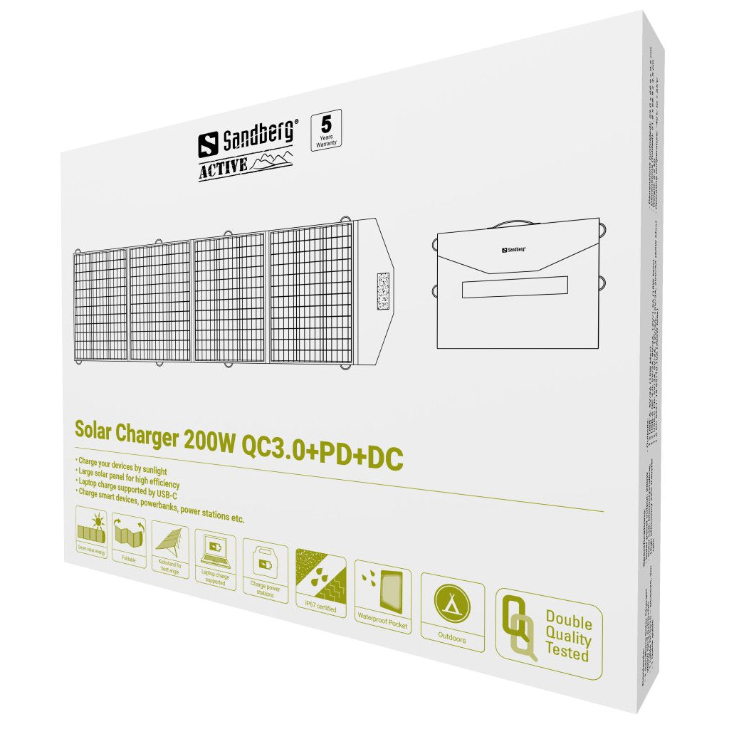 Sandberg 420-82 Placa Solar 200w Qc3.0+Pd+Dc Silicio Monocristalino