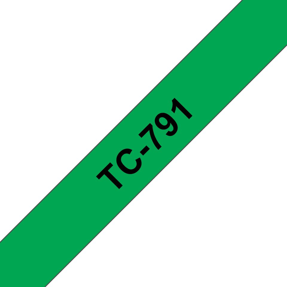 EAN 4977766050760 - Brother TC-791 cinta para impresora de etiquetas Negro sobre verde imagen 1