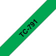 EAN 4977766050760 - Brother TC-791 cinta para impresora de etiquetas Negro sobre verde imagen 1