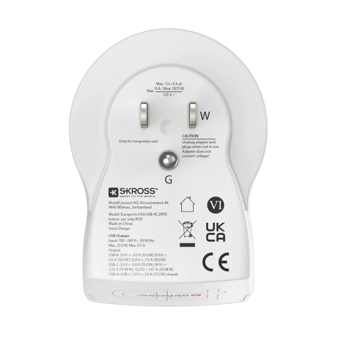 Hama Reiseadapter,  Eu To Us , Usb-C (Pd), 20 W
