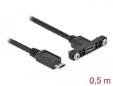 Delock Cable Usb 2.0 Micro-B Hembra Usb 2.0 Micro-B Macho 0.5 M