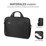 Maletín Subblim Oxford Black Para Portátiles Hasta 13.3'-14'/ 33.7-35.5cm Interior Acolchado Bolsillo Exterior Correa De Hombro
