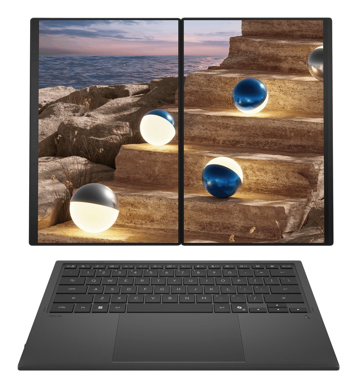 Portátil Asus Zenbook Duo Oled Ux8407aa-Sn066w, Copilot+ Pc, Intel Core Ultra 9 386h, 32gb, 1tb Ssd, 14", W11 - Gris