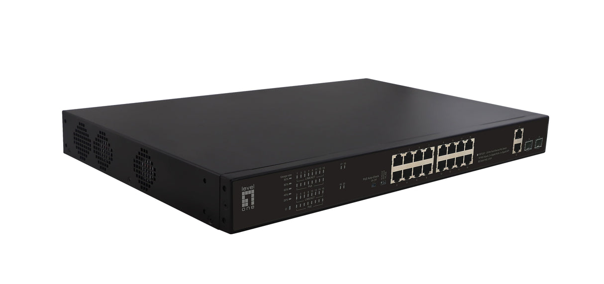 Levelone Switch 20x Fe Fgp-2031 2xge 2xgsfp 270w 802.3 Poe