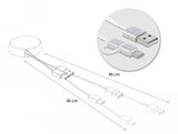 Delock Usb 2.0 2 In 1 Aufrollcable Typ-A Zu Micro-B Und Lightning 8 Pin Weiss   Gold