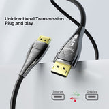 Unitek C1631abk01-20m 8k Fibra Óptica Displayport 2.1 Cable 20m