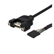 EAN 0065030835428 - StarTech.com 30 cm Inbouwpaneel USB Kabel - USB A naar Moederbord Aansluitkabel F/F cable USB 0,3 m Negro imagen 1