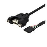 EAN 0065030835428 - StarTech.com 30 cm Inbouwpaneel USB Kabel - USB A naar Moederbord Aansluitkabel F/F cable USB 0,3 m Negro imagen 1