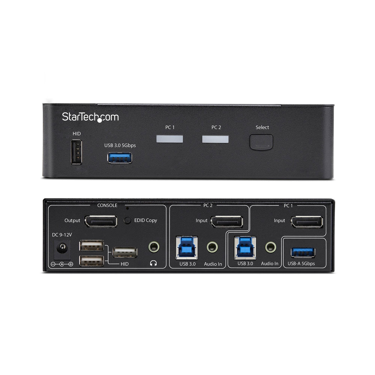 Startech.Com 2-Port Displayport Kvm Switch 4k 60hz Dp 1.2 Hdcp 1.4 Edid Management 2-Port Usb 3.0 Hub Dp Kvm Umschalter