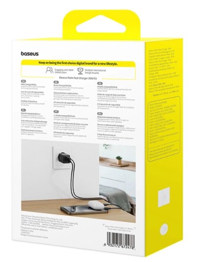 Palm Fast Charger C+U 30w Eu Cluster Black