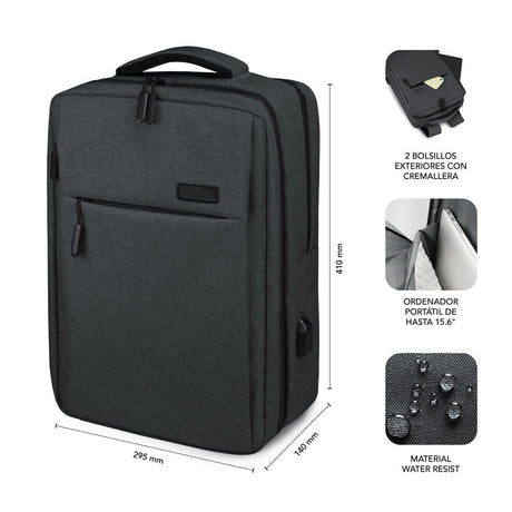 EAN 8436586741662 - SUBBLIM TRAVELLER AIR PADDING 15.6'' GREY mochila Mochila informal Gris Poliéster imagen 4