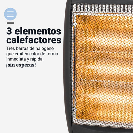 EAN 8436589072121 - Universal Blue UCH91000-21 calefactor eléctrico Interior Negro 1200 W Calefactor eléctrico halógeno imagen 6